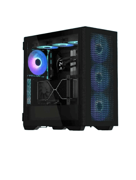 DarkFlash DY460 ATX Gaming Case – Black/White ar：